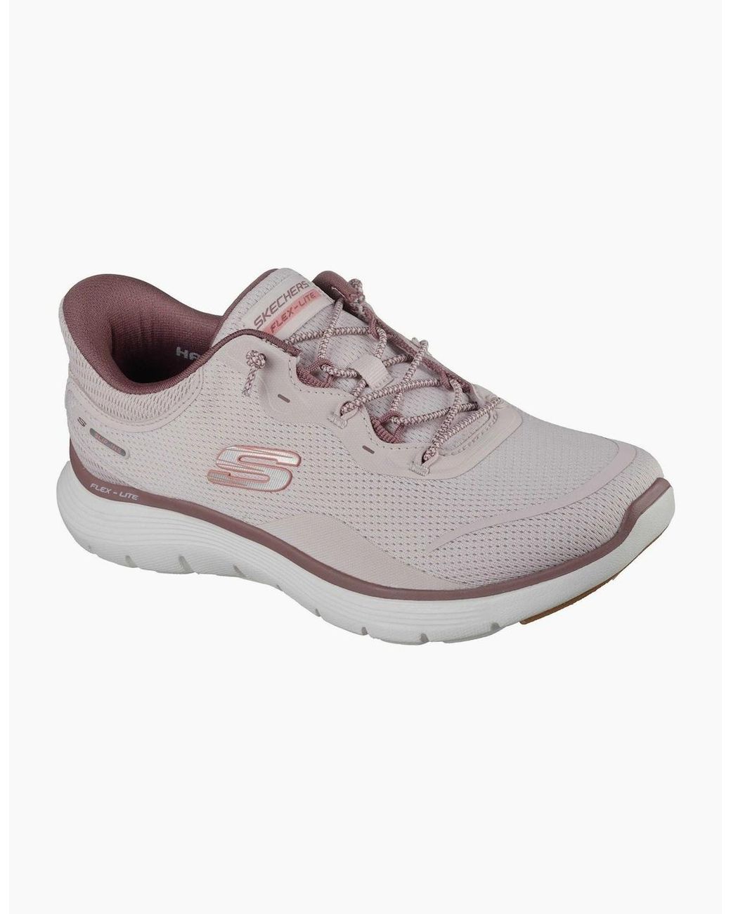 Skechers Gray Flex Appeal 5.0 Easy Breezy Textile Light Mauve Standard Trainers
