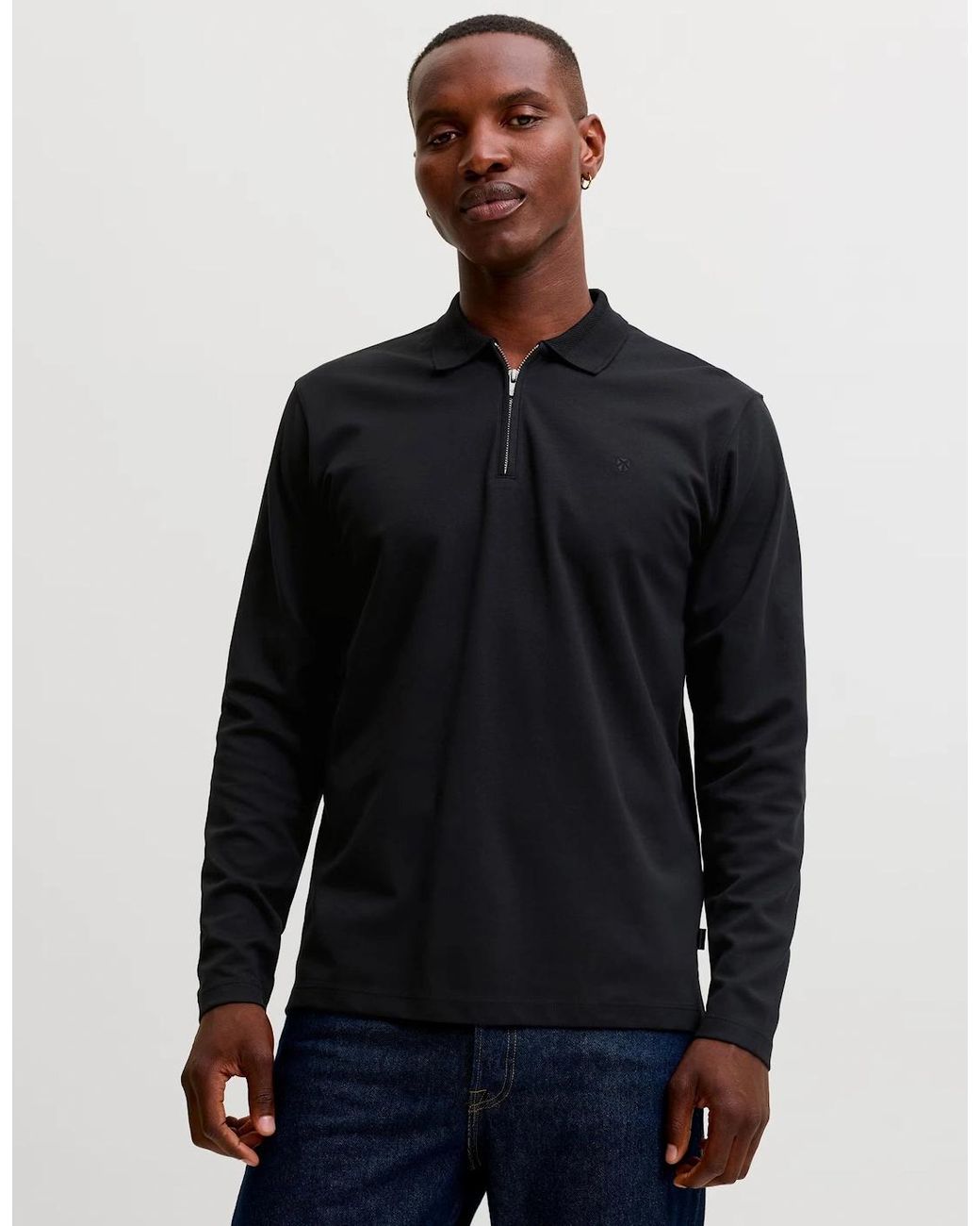 Jack & Jones Blue Jprblaethan Polo Long Sleeve Top for men
