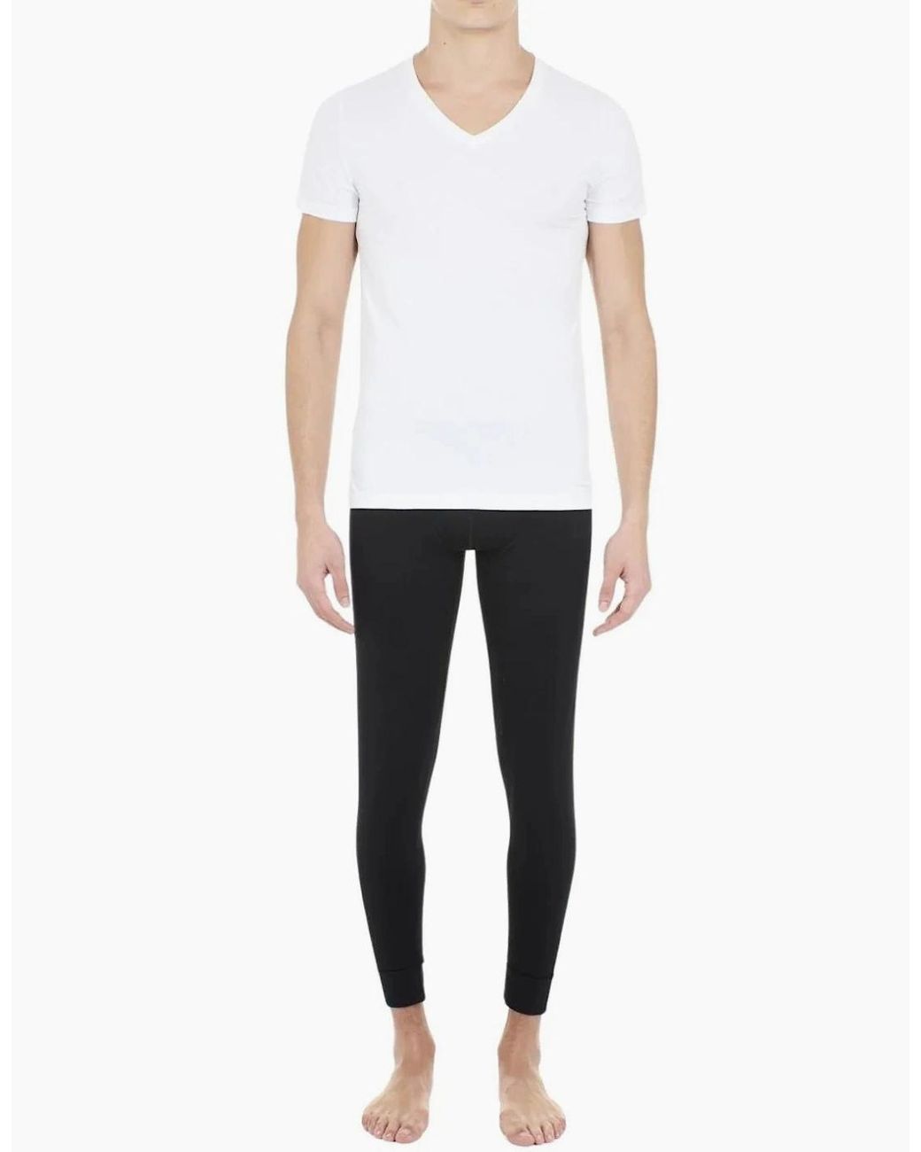 Hom White Supreme Cotton V-Neck T-Shirt for men
