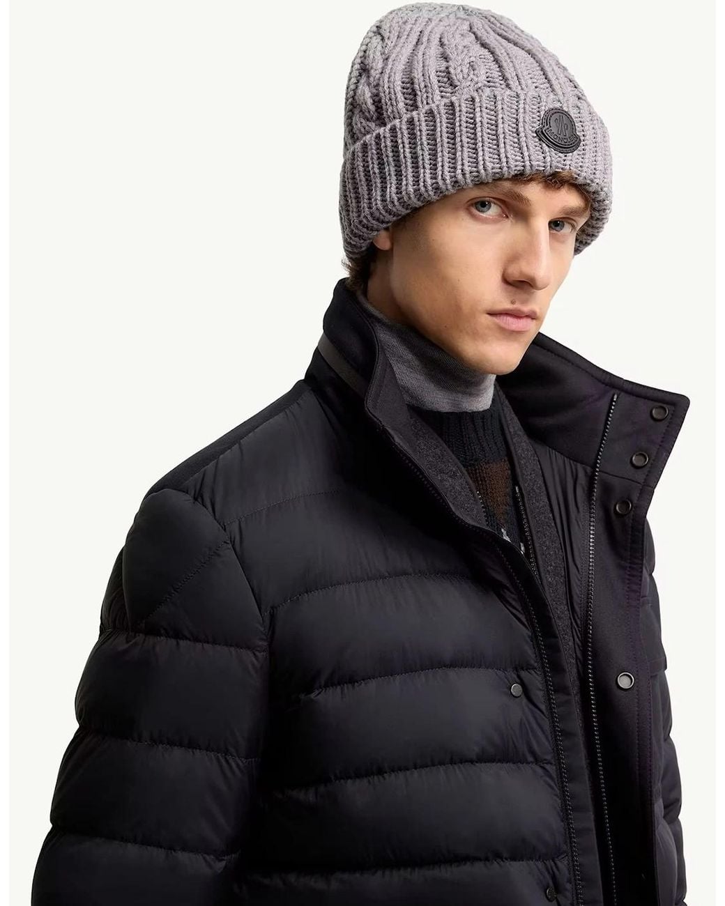 Moncler Gray Archive Logo Hat for men