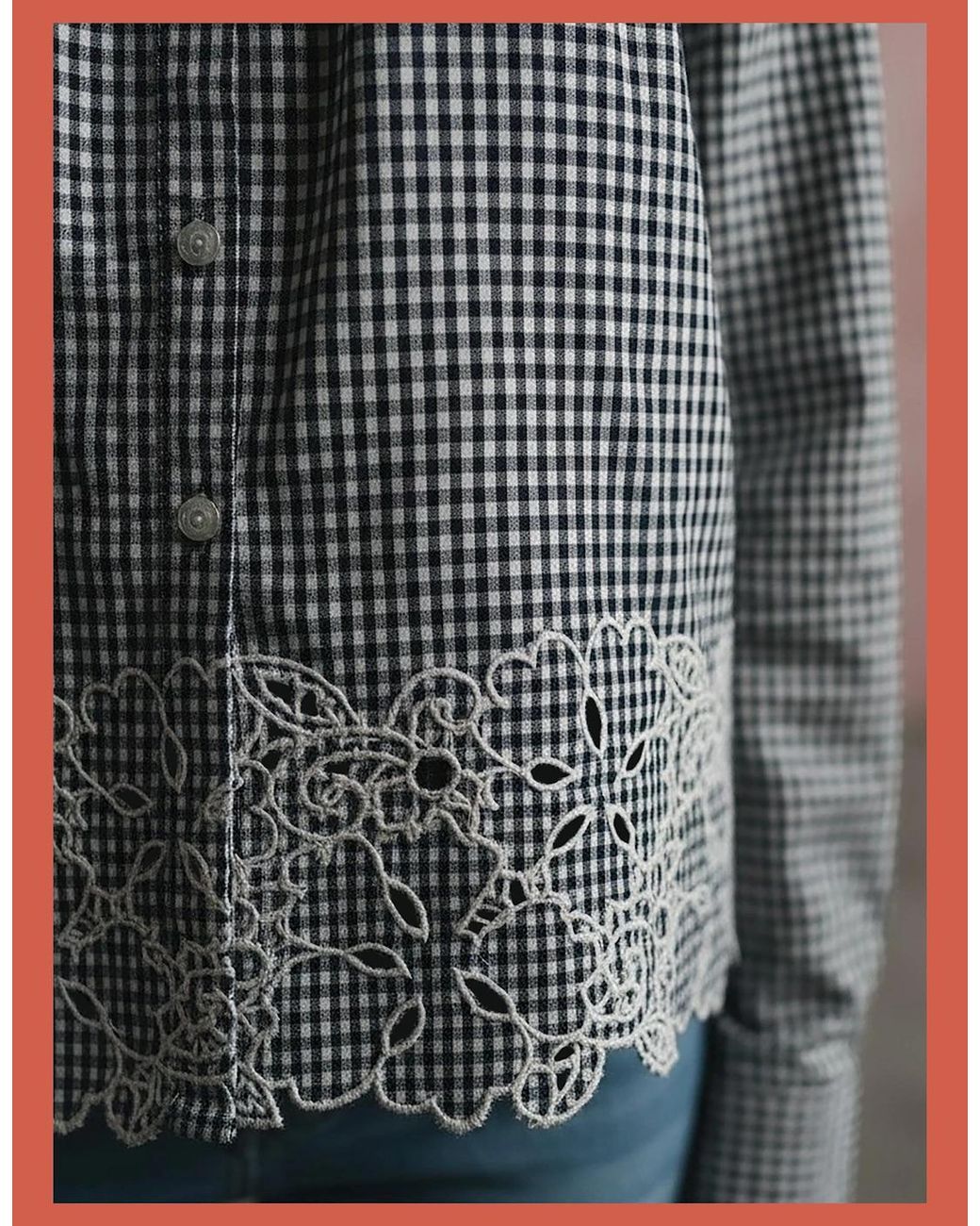 Nooki Design Gray Koren Embroidered Blouse