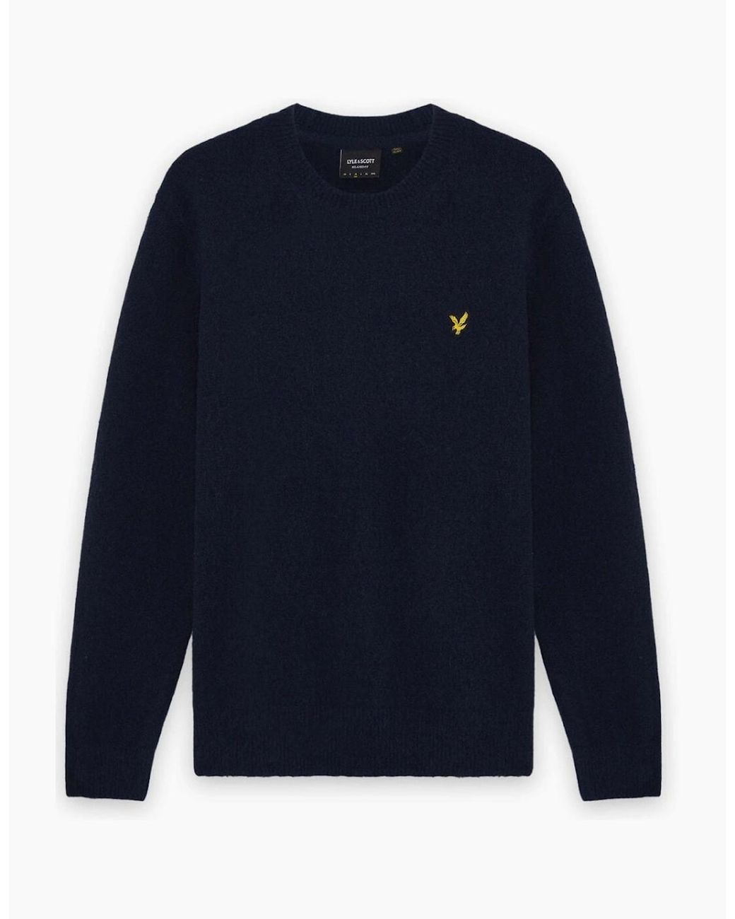 Lyle & Scott Blue Lyle & Scott Big & Tall Brushed Crew Neck Jumper for men