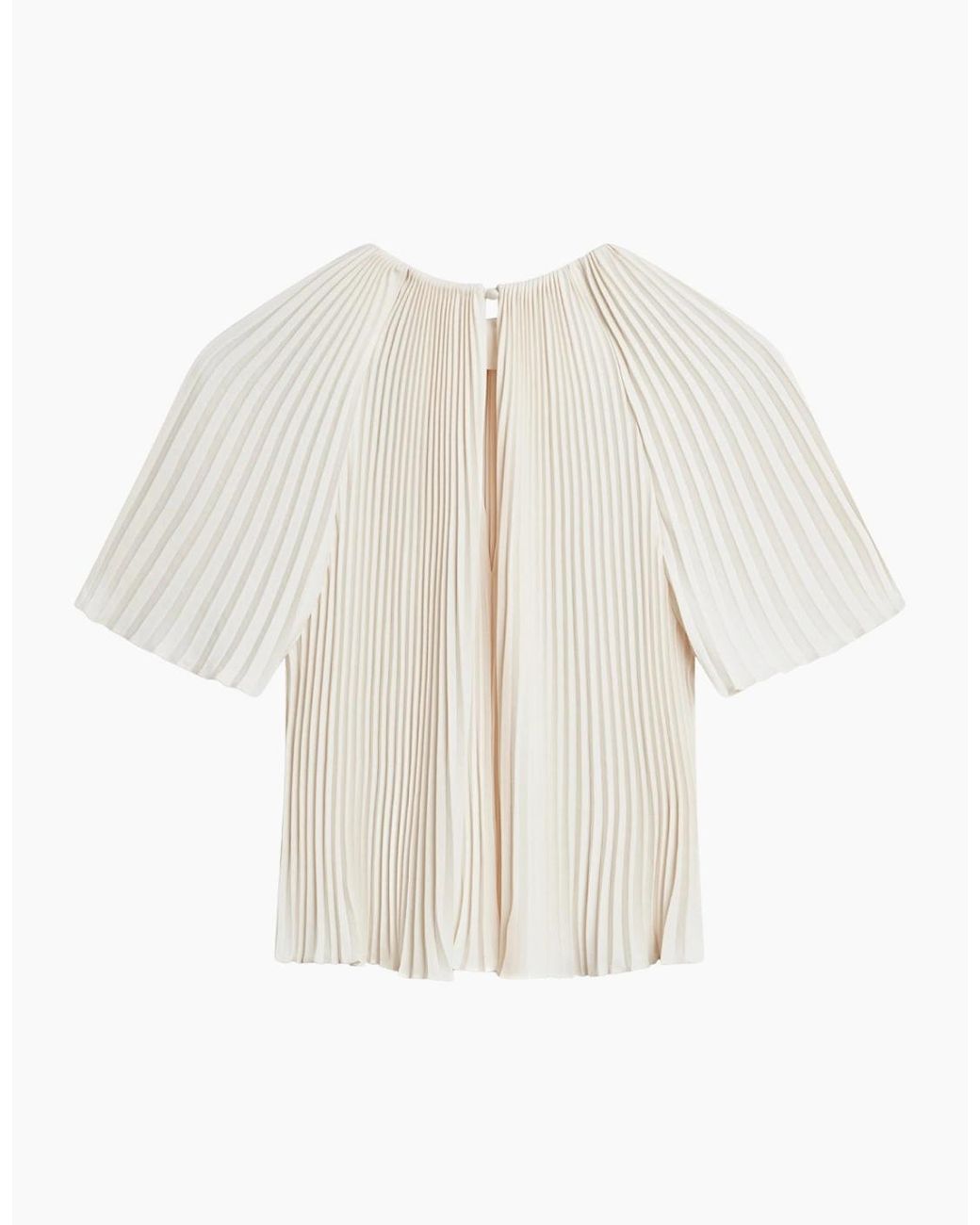 Ted Baker White Agara Pleated Short Sleeve Ivory Blouse