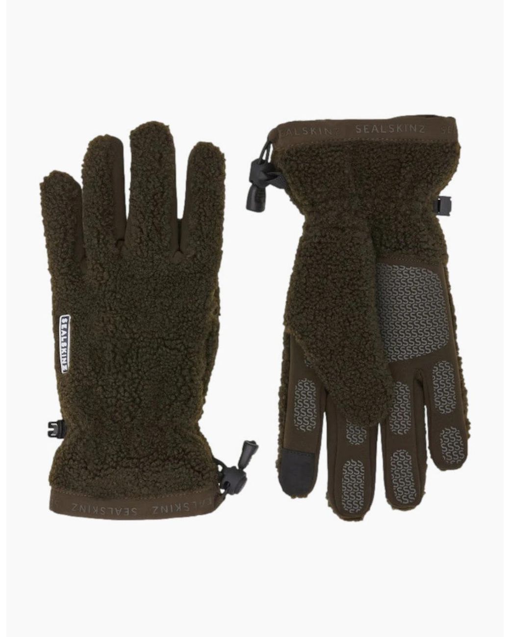 SealSkinz Black Hoveton Sherpa Fleece Gloves for men