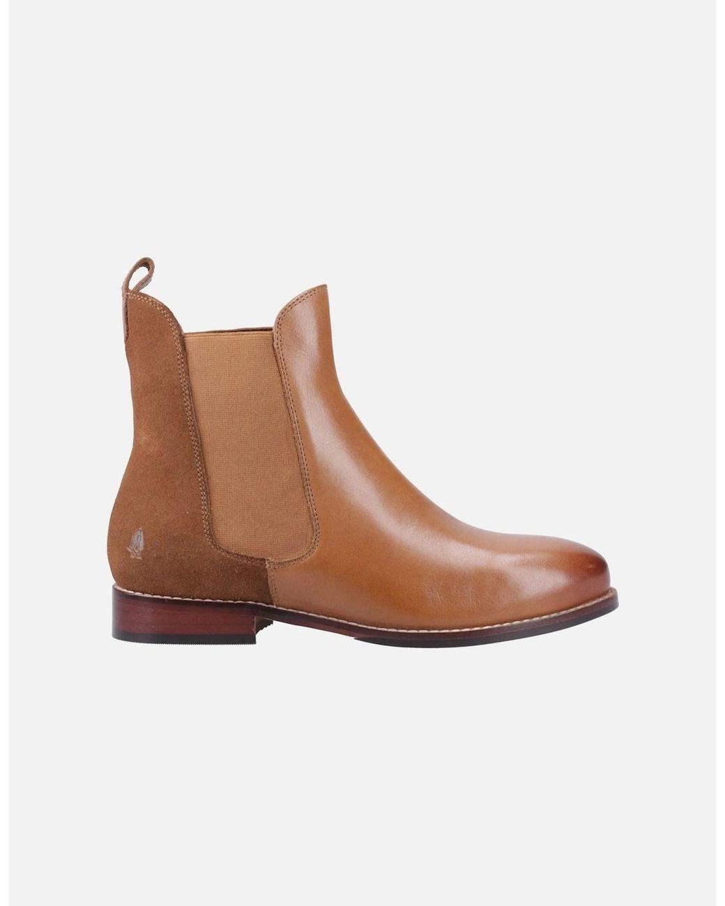 Hush Puppies Brown Colette Leather Tan Flat Chelsea Boots