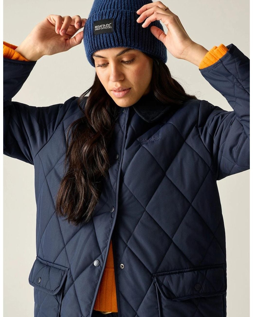 Regatta Blue Ladies Orla Kiely Eclipse Mid Length Jacket