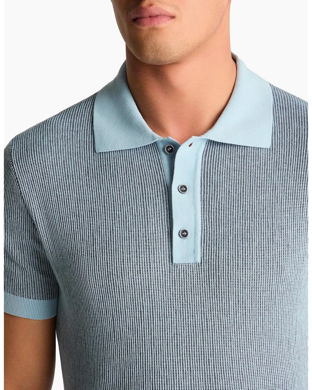 Remus Uomo Blue Knitted Polo Shirt for men