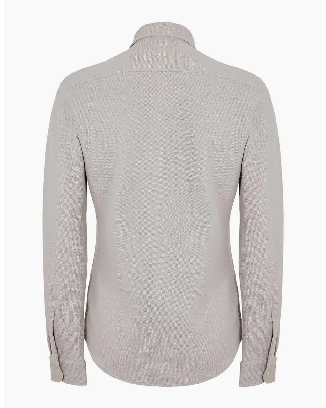 Boss Gray Embroidered Collared Neck Long Sleeve Shirt for men