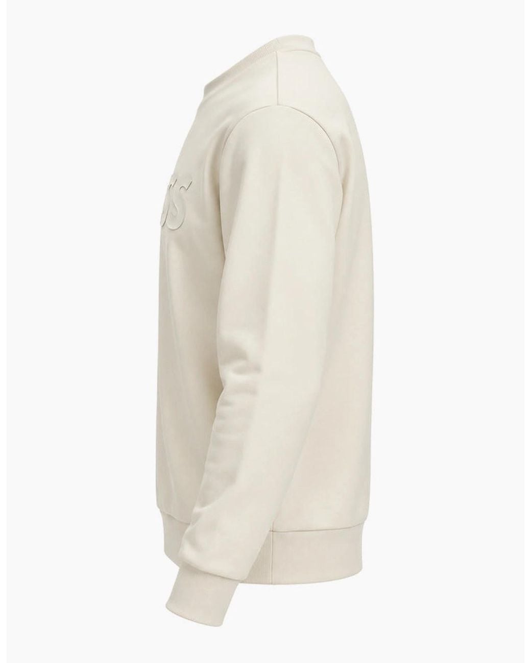 Boss White Boss Salbo Tonal Logo Sweatshirt Open for men