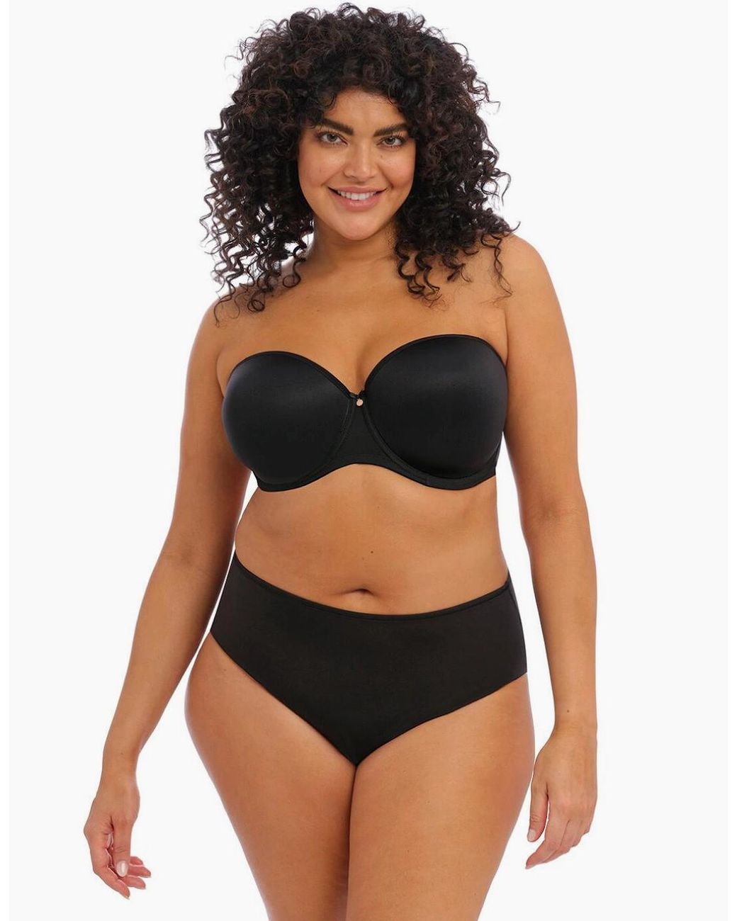 Elomi Black 4300 Smooth Moulded Strapless Bra