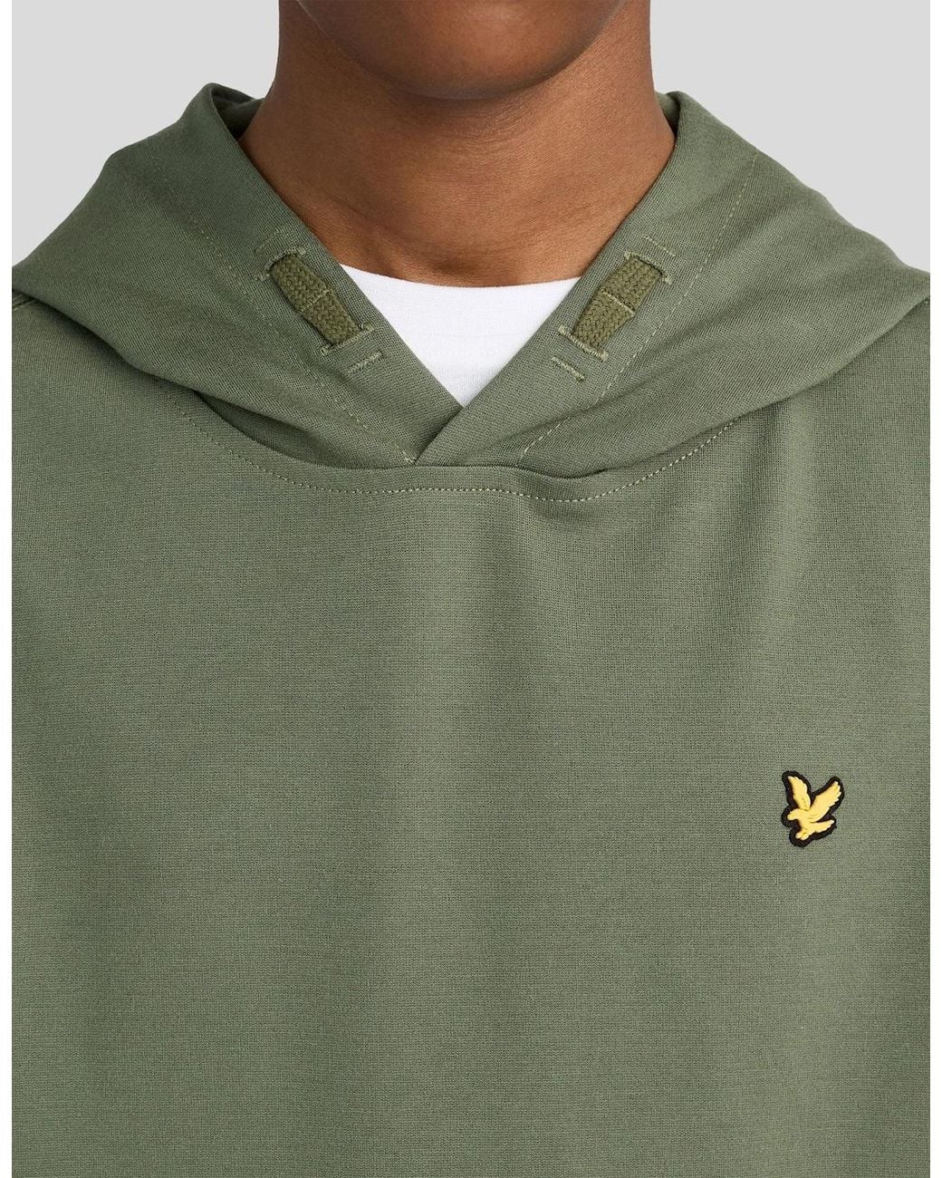 Lyle & Scott Green Sports Brushback Fleece Hoodie for men