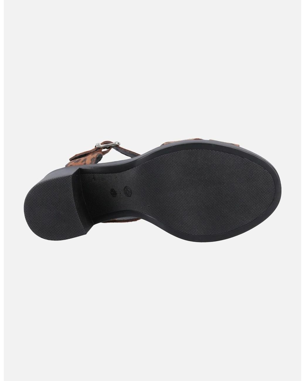 Hush Puppies Brown Georgia Leather Leopard Sandals