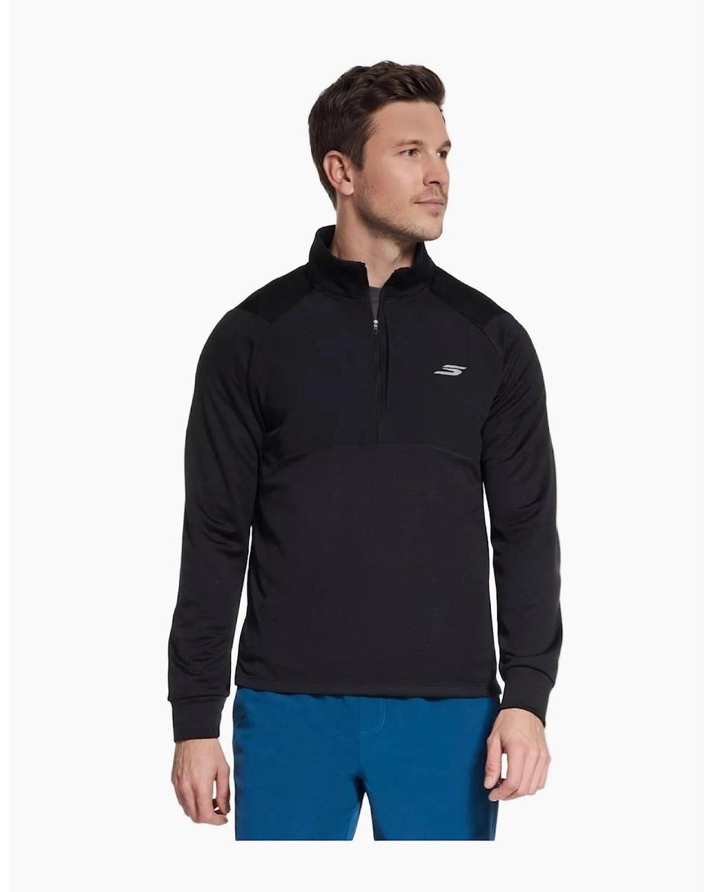 Skechers Blue Godri All Day Thermal 1/2 Zip Jacket for men