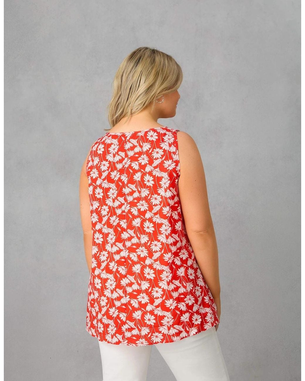 Live Unlimited London Red Floral Print Vest