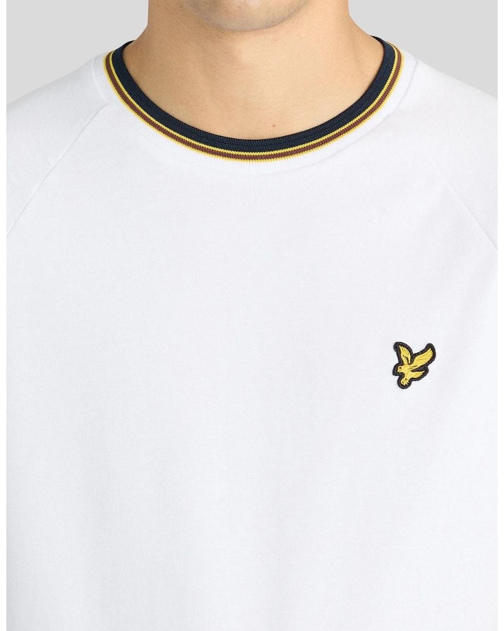 Lyle & Scott White Tipped Track T-Shirt for men
