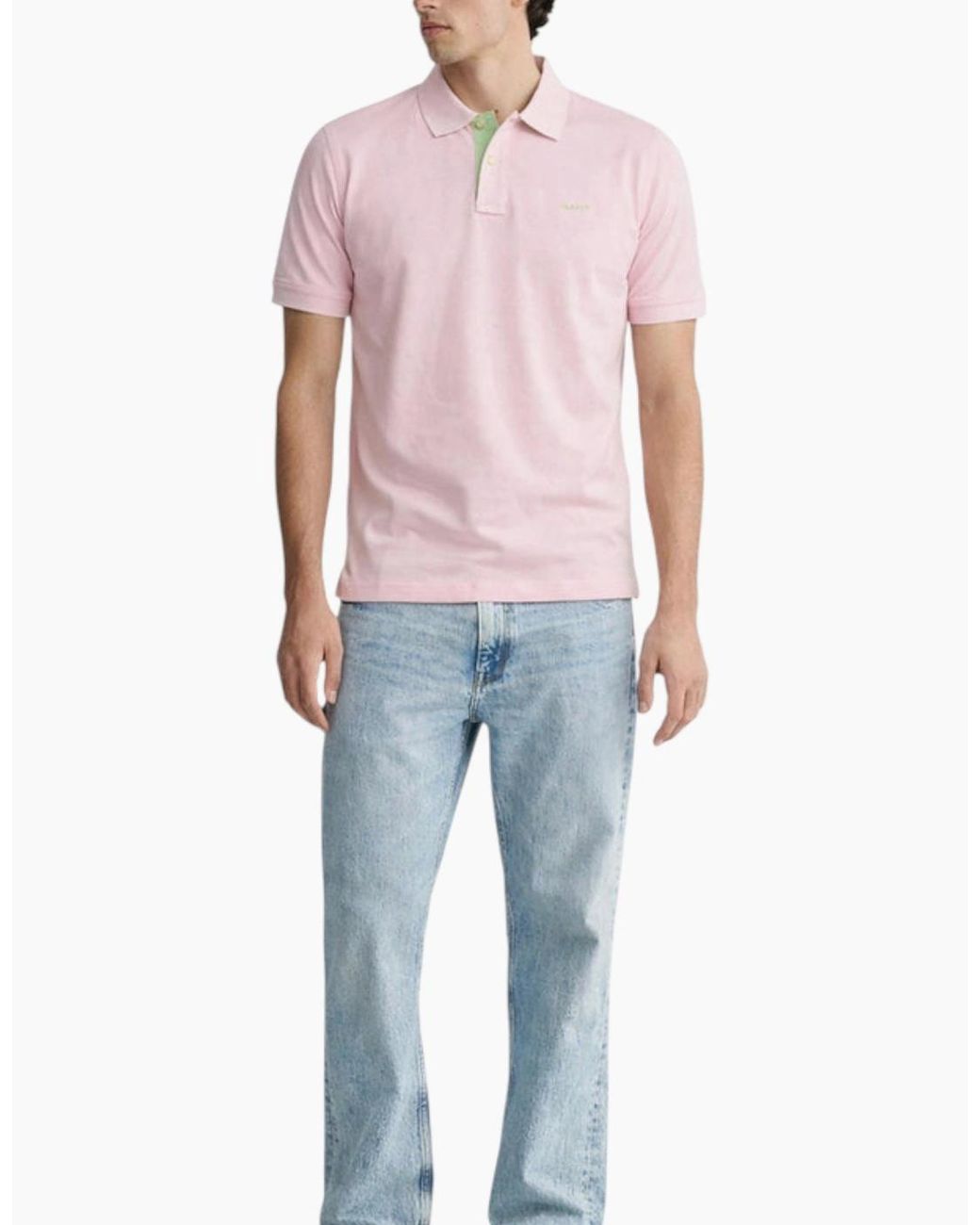 Gant Purple Polo Pique Shirt Short Sleeve Casual Cotton Top for men