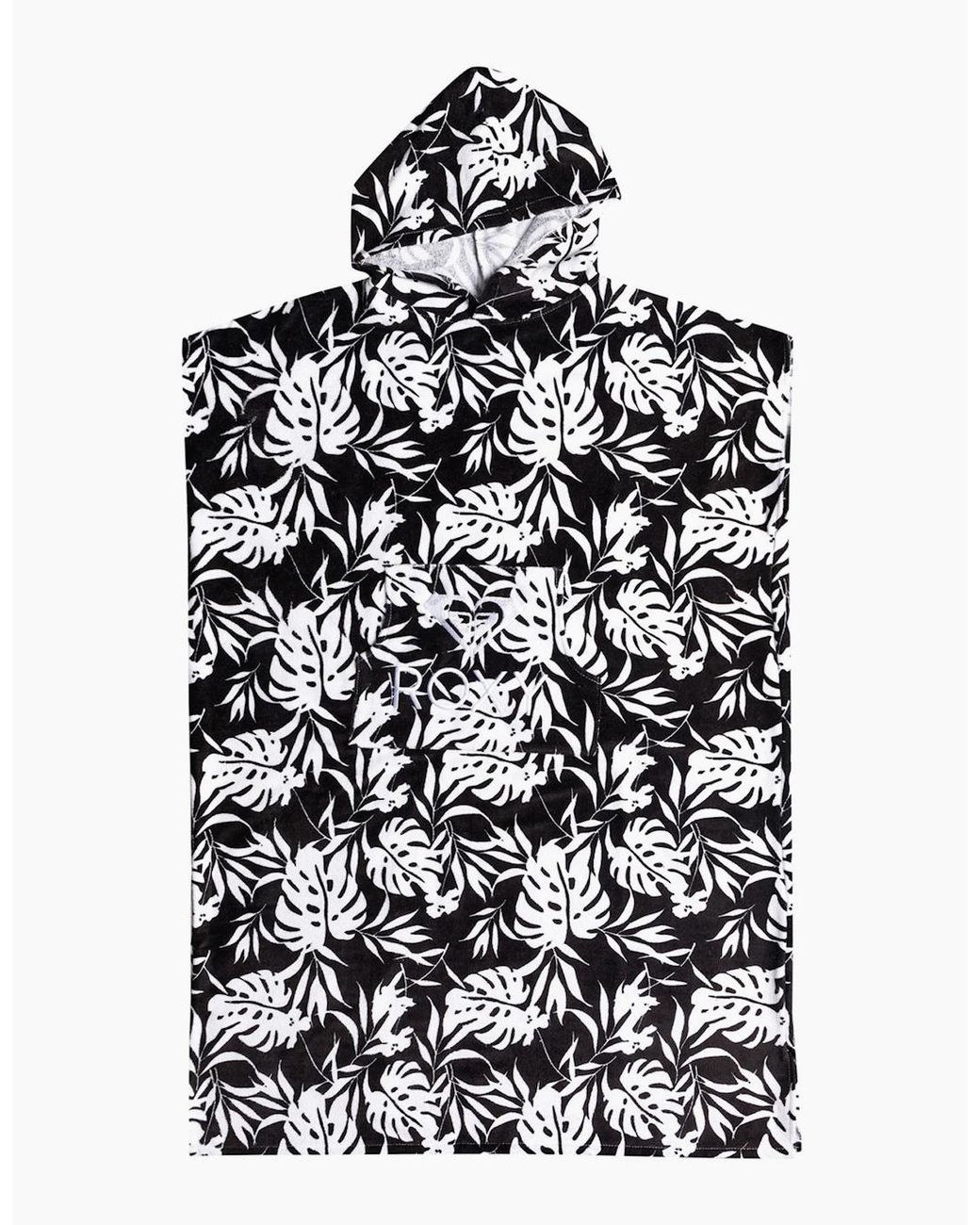 Roxy White Warmy Sunset Printed Hooded Towel Poncho