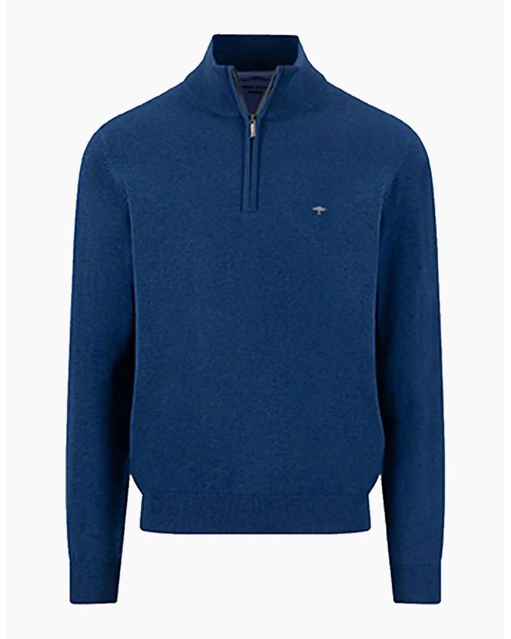 Fynch-Hatton Blue Fynch-Hatton Troyer Half Zip Knitwear Midnight for men