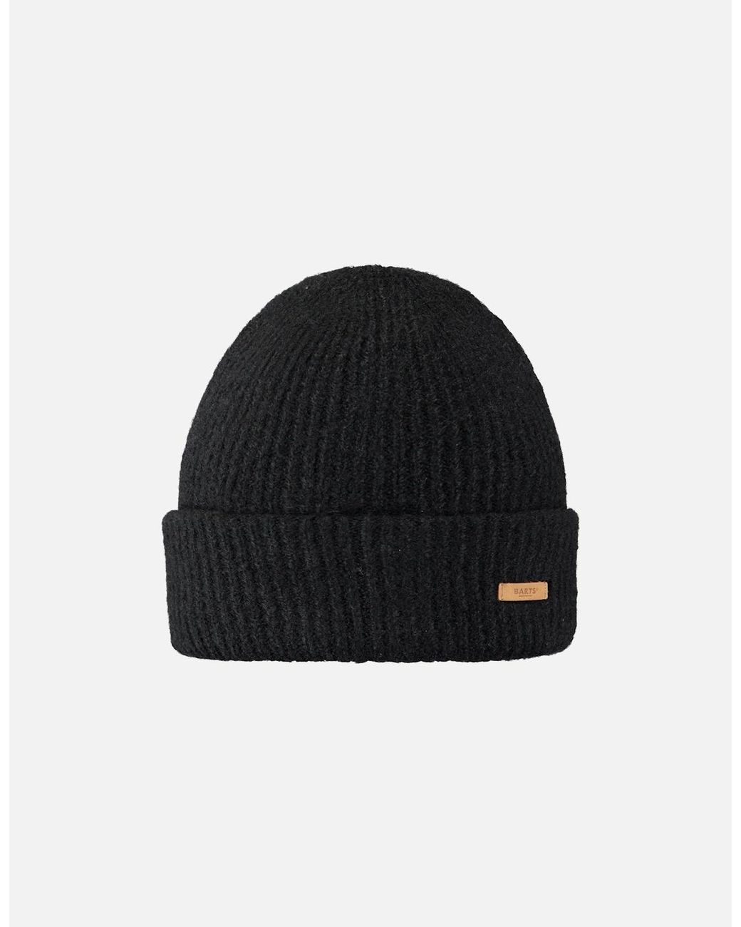Barts Black Witzia Stretchy Ribbed Knit Knitted Beanie Hat