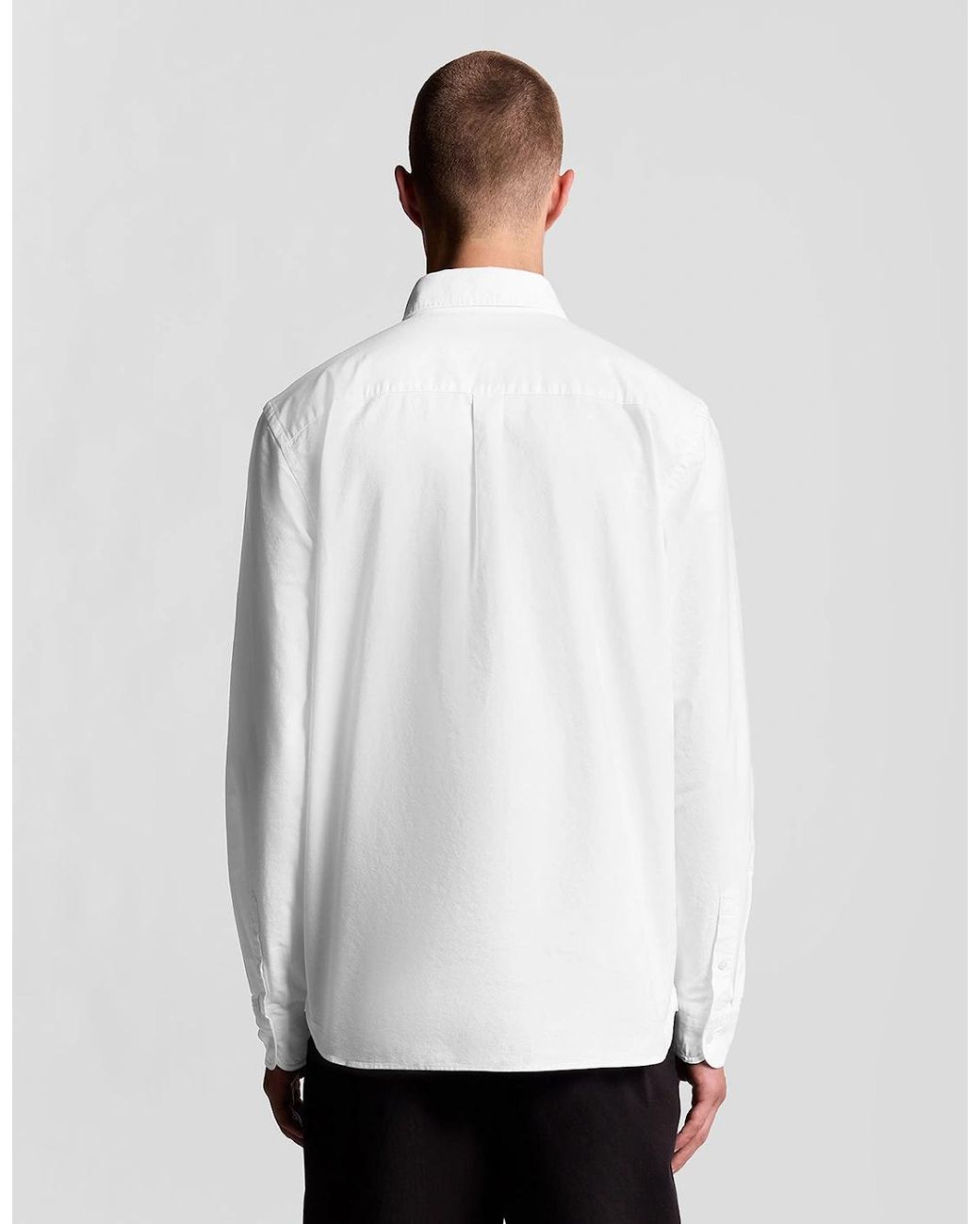 Lyle & Scott White Cotton Button Down Oxford Shirt for men