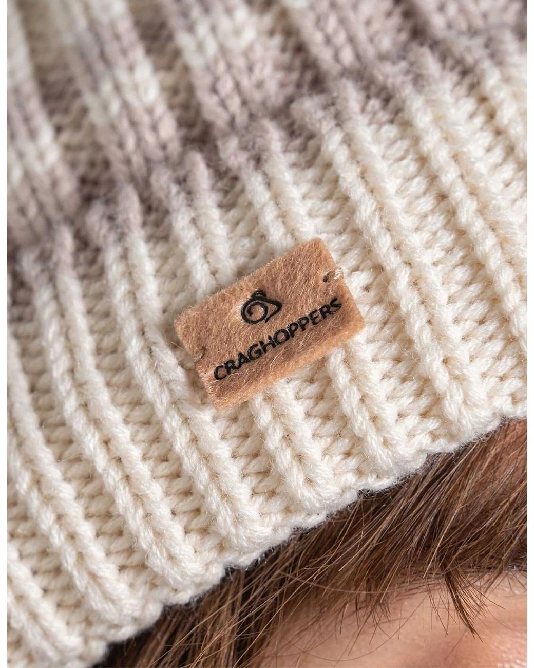 Craghoppers White Ladies National Trust Canina Striped Beanie