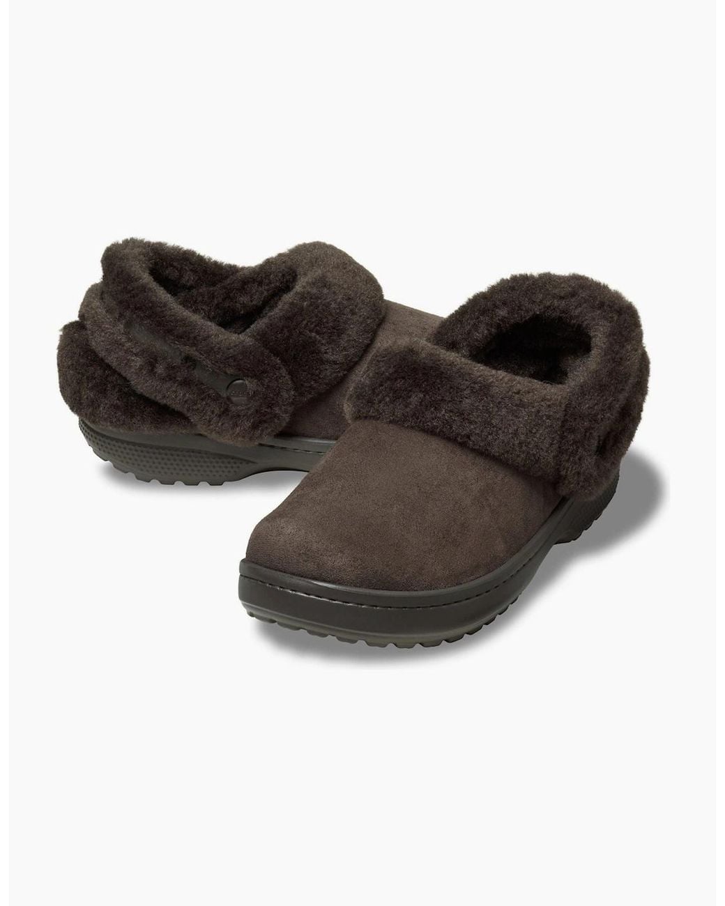 CROCSTM Black Unfurgettable Vegan Suede Polyester Espresso Clogs