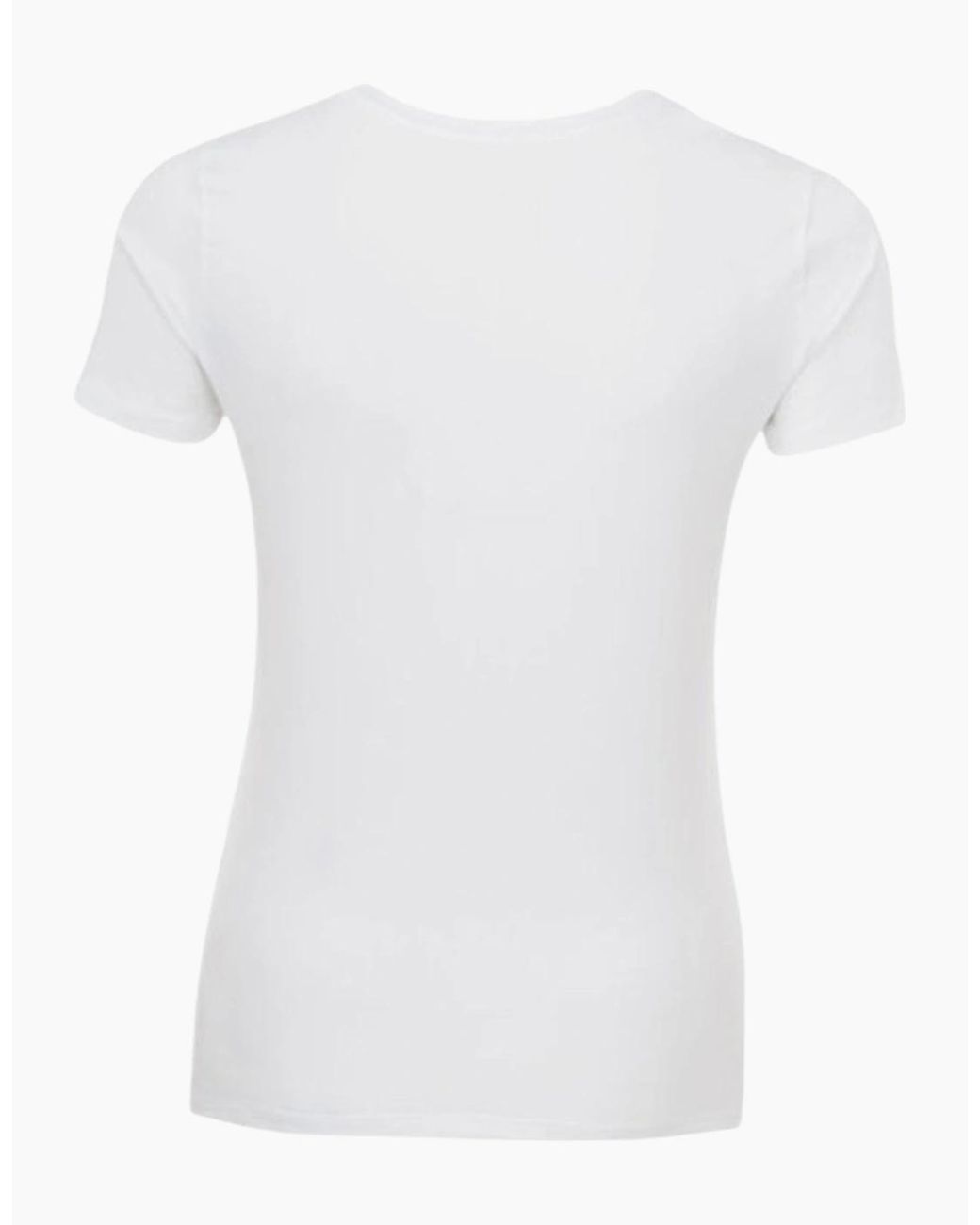 Armani White Jeans 6X5T01 5J00Z T Shirt Casual Crew Neck Short Sleeve Top