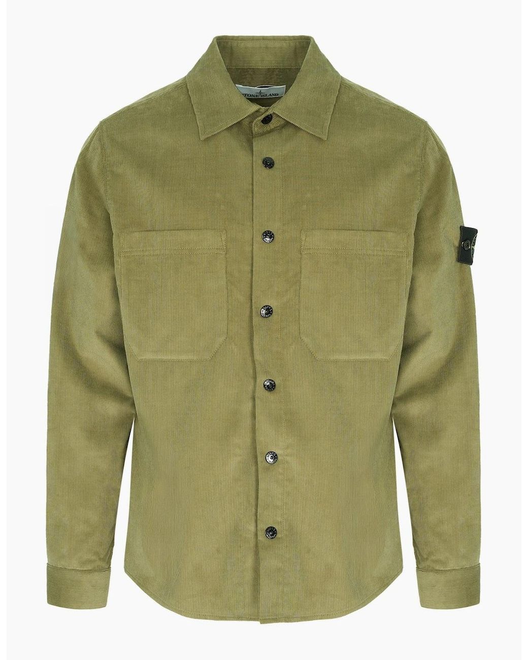 Stone Island Green Corduory 1200042 Shirt Khaki for men