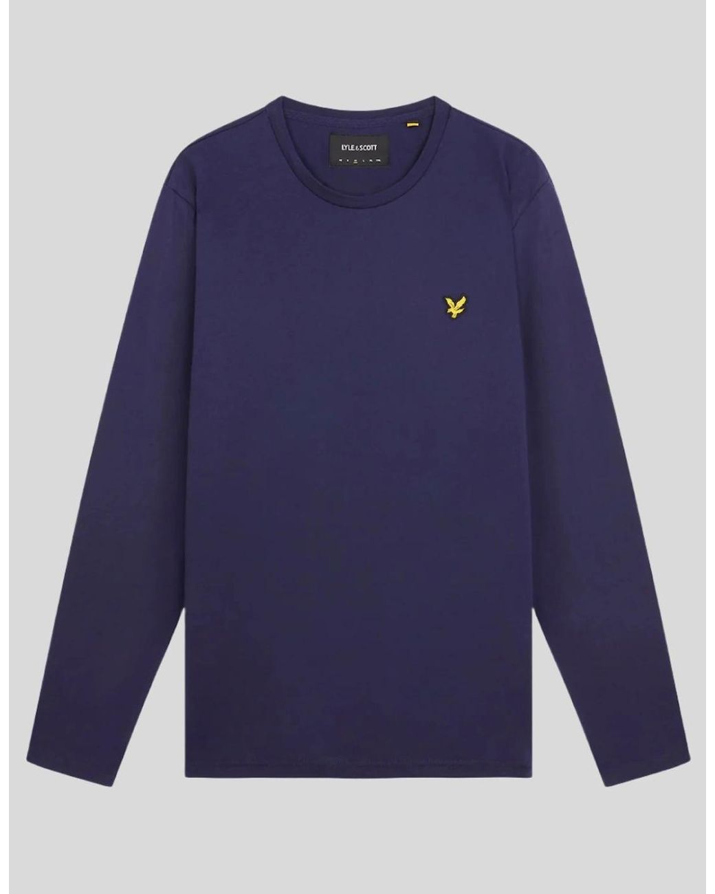 Lyle & Scott Blue Long Sleeve Cotton T-Shirt for men