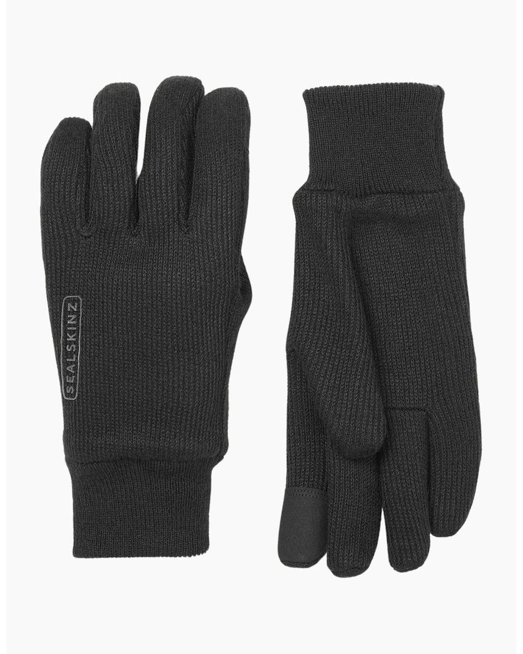 SealSkinz Black Necton Windproof Gloves for men