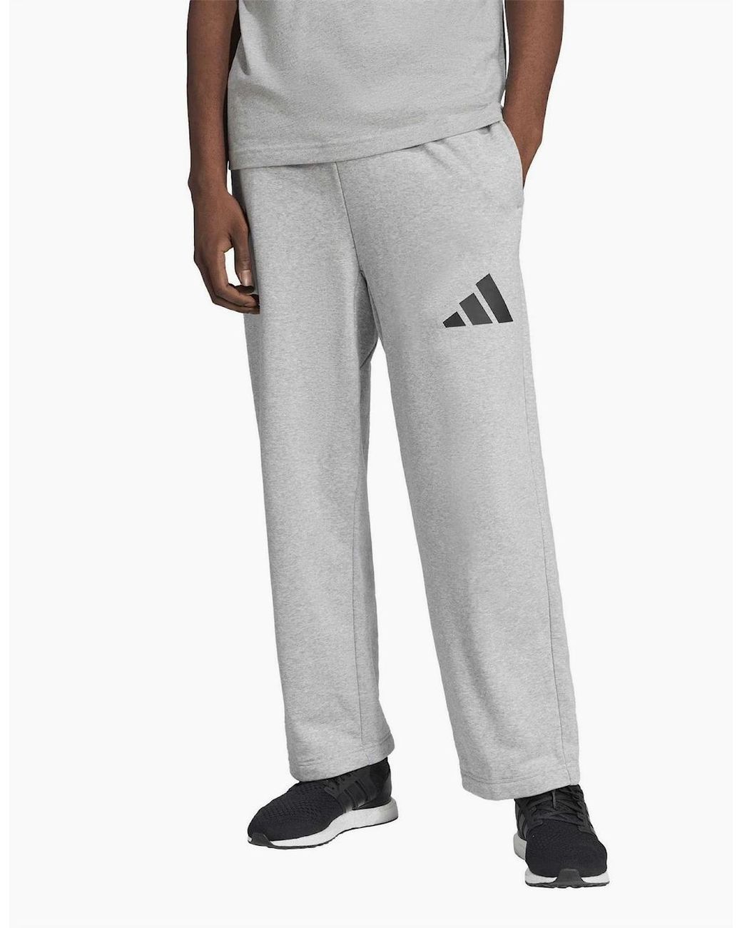 Adidas Gray Wide Fleece Joggers for men