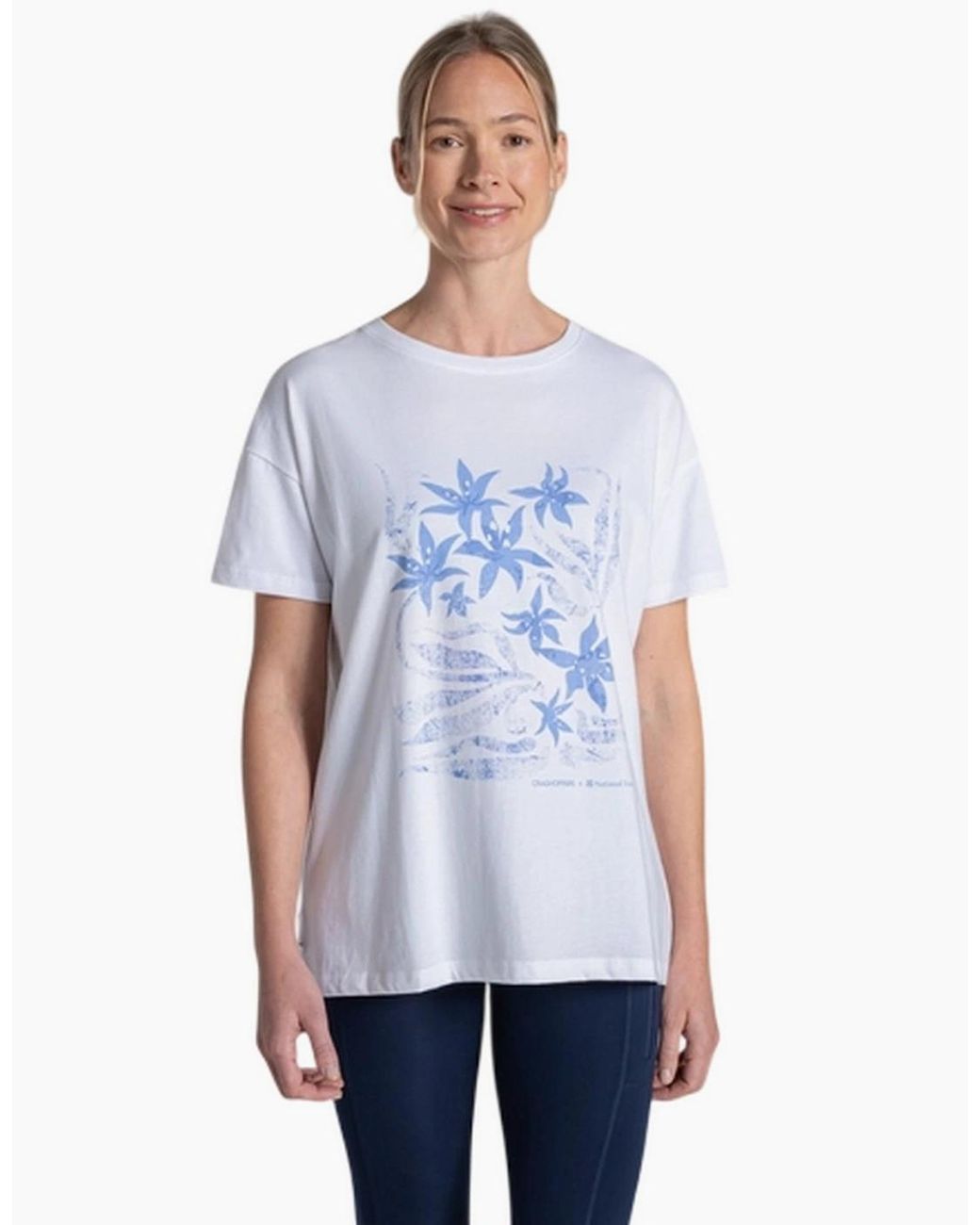 Craghoppers White Ladies Bistort Flowers National Trust T-Shirt
