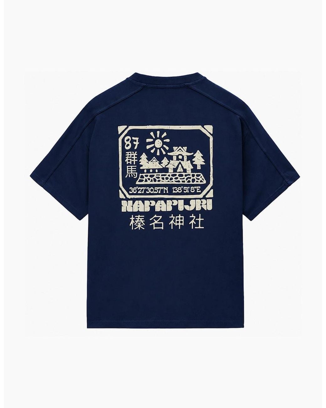 Napapijri Blue S-Teza Puff Print T-Shirt for men