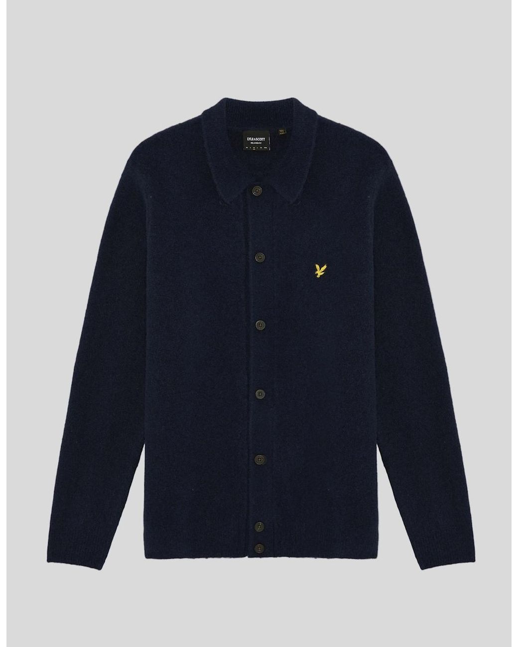 Lyle & Scott Blue Brushed Knitted Shirt for men