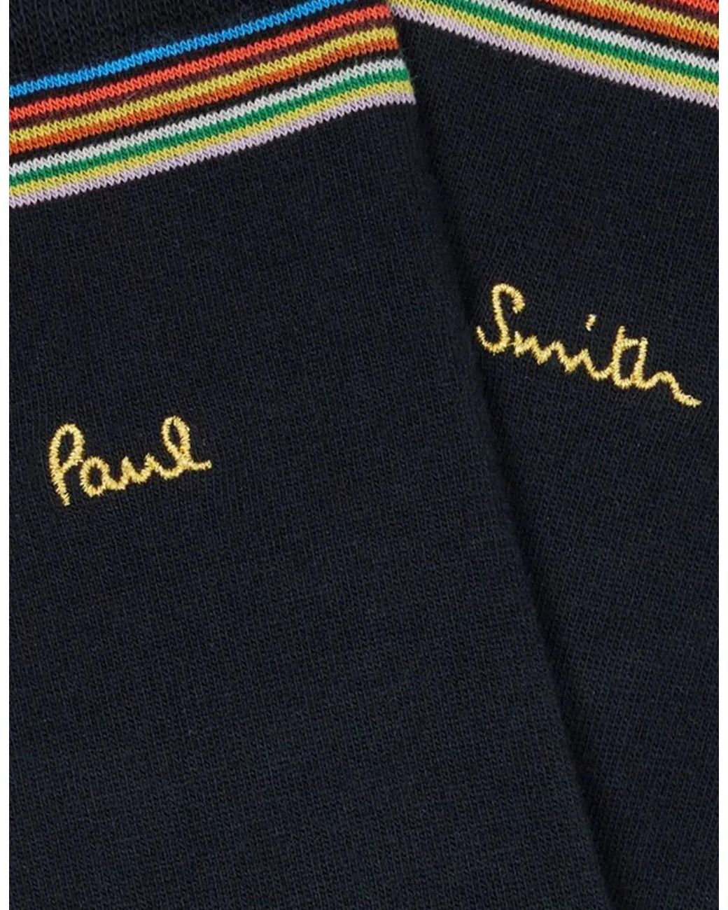 Paul Smith Black 3 Pack Signature Sock Multi Stripe for men