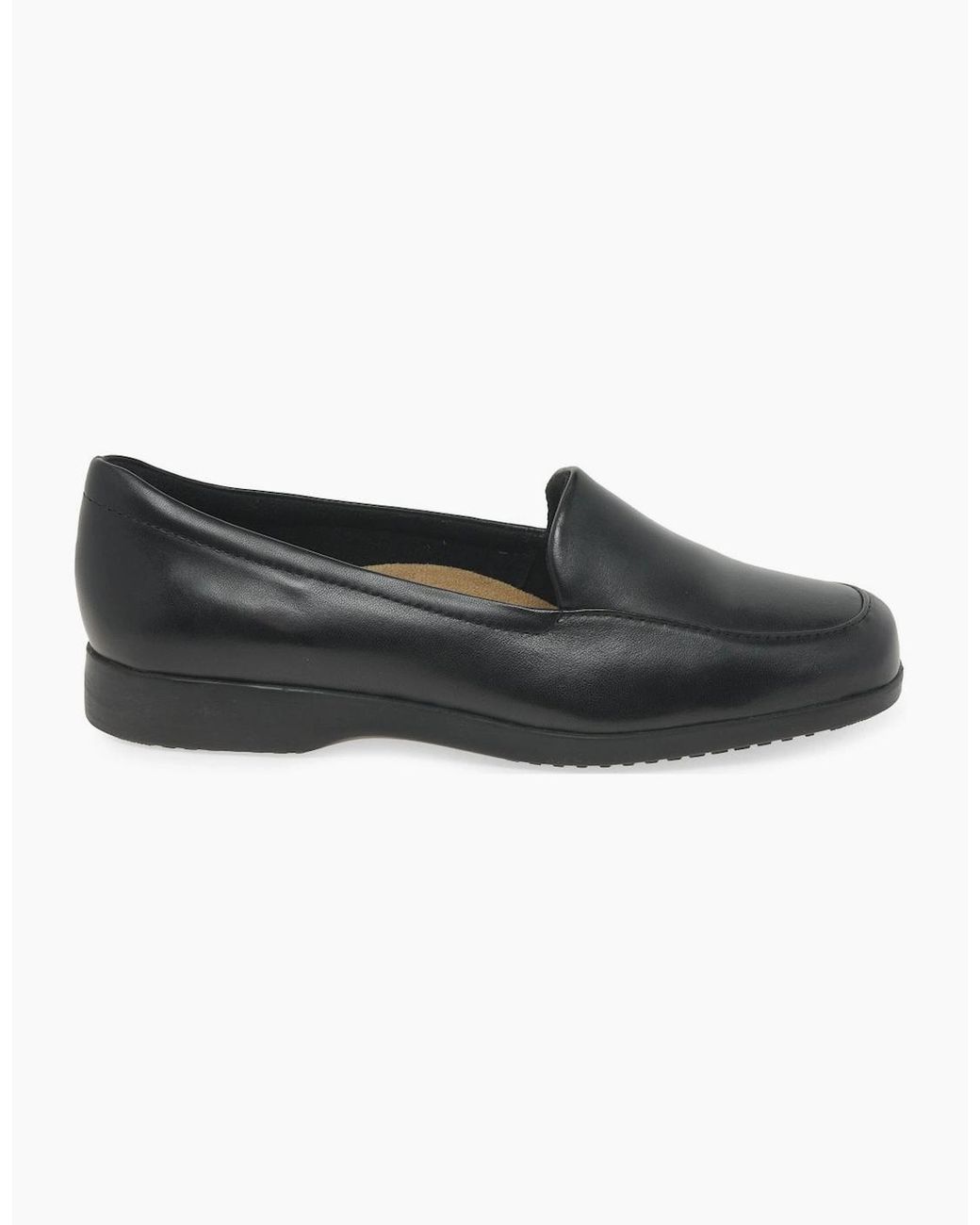 Clarks Black Georgia Wide Fit Loafers