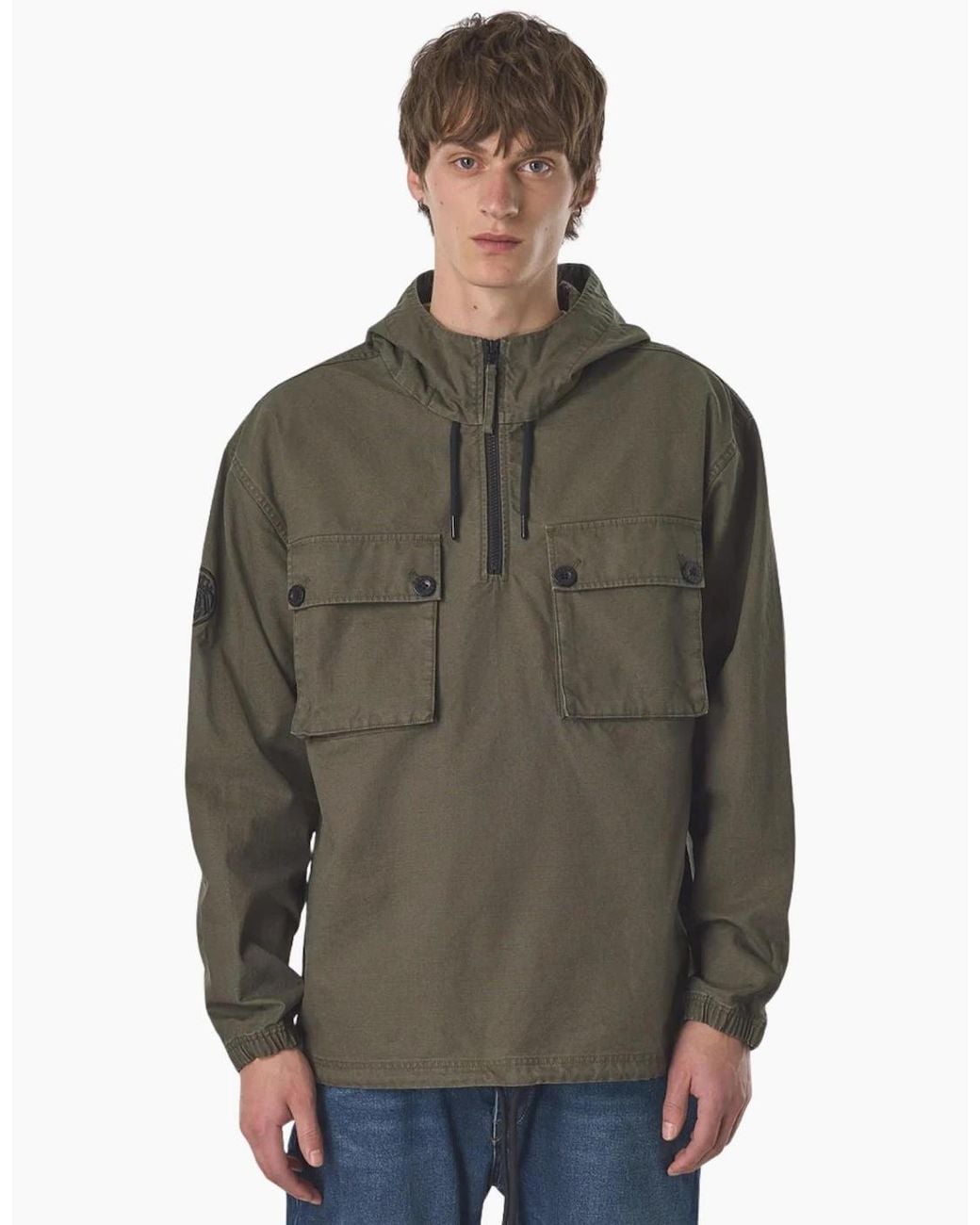 Pretty Green Green Hatton Smock Khaki Jacket for men