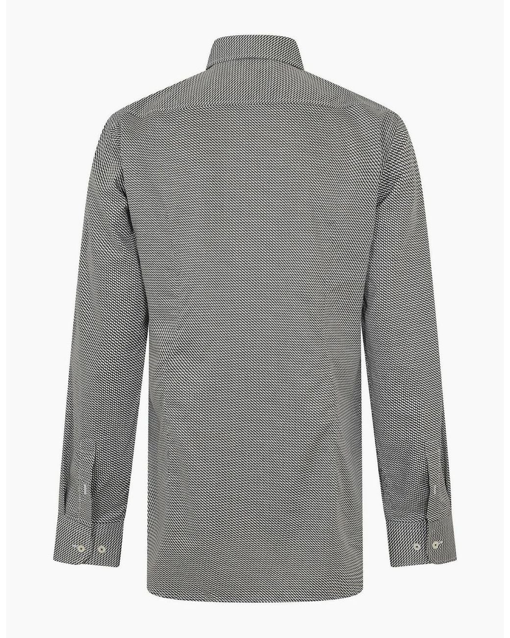 Boss Gray Hank Kent Oxford Shirt, Comfortable Regular Fit for men