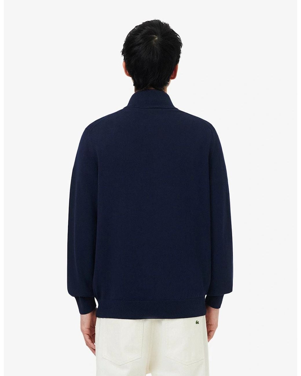 Lacoste Blue Ah1980 Quarter Zip Cotton Knit for men