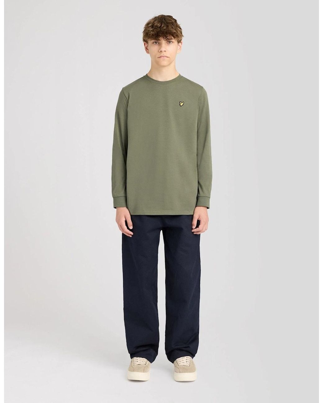 Lyle & Scott Green Long Sleeve Cotton T-Shirt for men