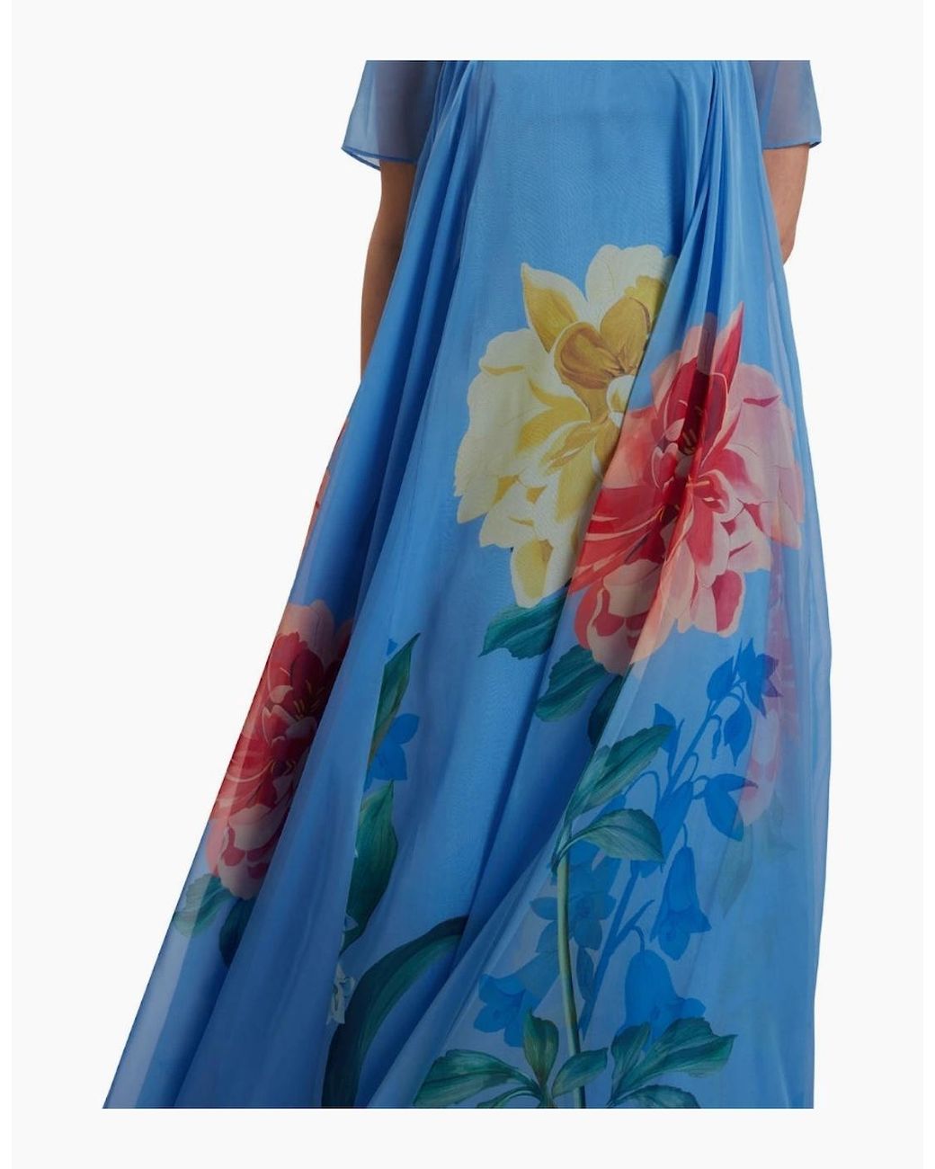 Ted Baker Blue Marie Cap Sleeve Volume Maxi Dress