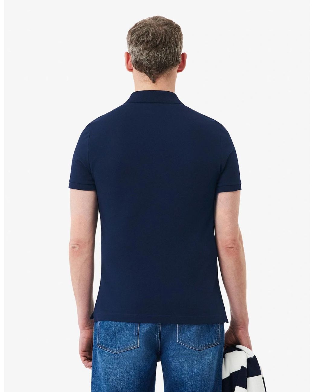 Lacoste Blue Original L.12.12 Slim Fit Petit Piqué Cotton Polo Shirt for men