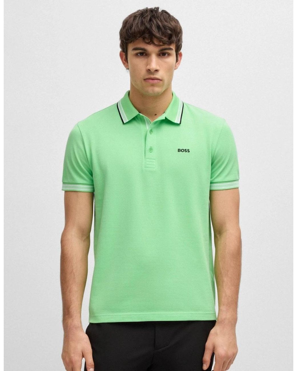 Boss Green Boss Paddy Cotton-Piqué Polo Shirt With Contrast Logo for men