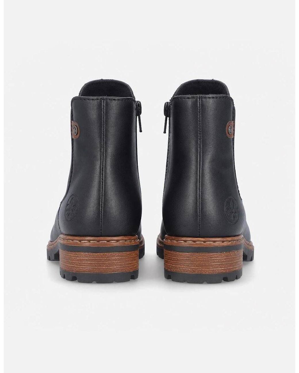 Rieker Black Z9354 Chelsea Boots/Mahogany