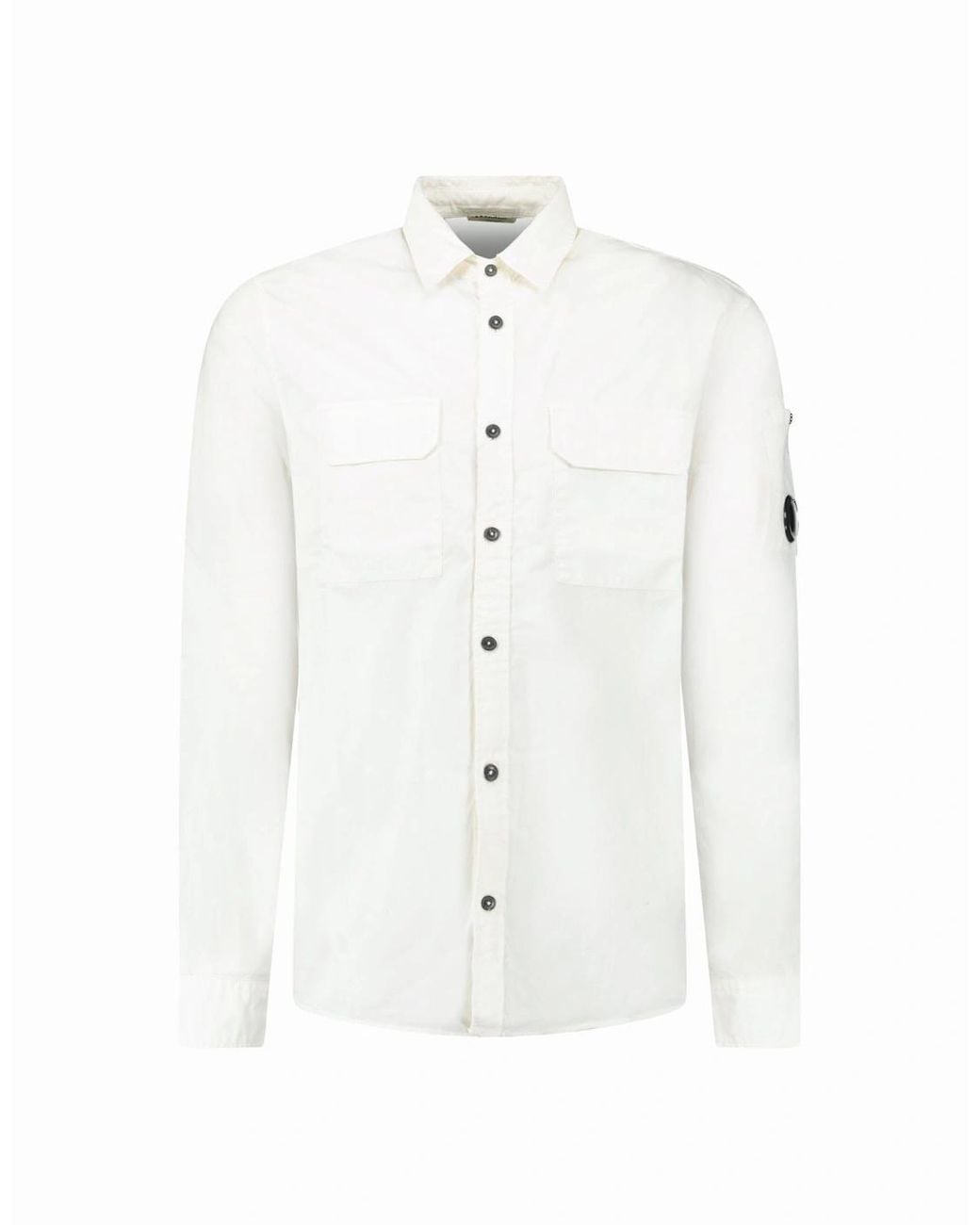 C P Company White Lens Safari Shirt Gauze for men