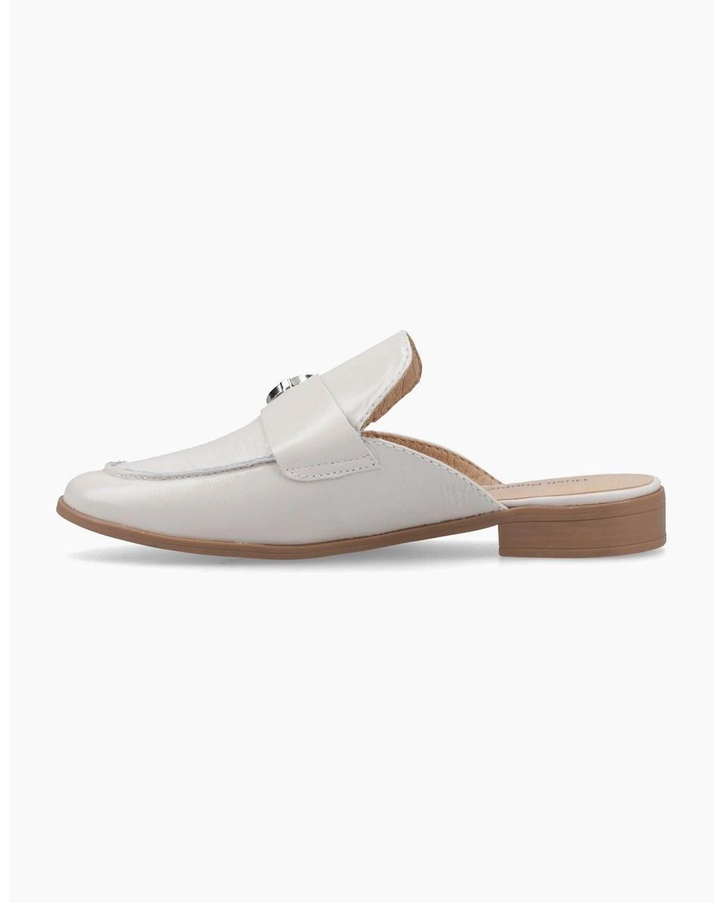 Hush Puppies White Calla Leather Ivory Mules