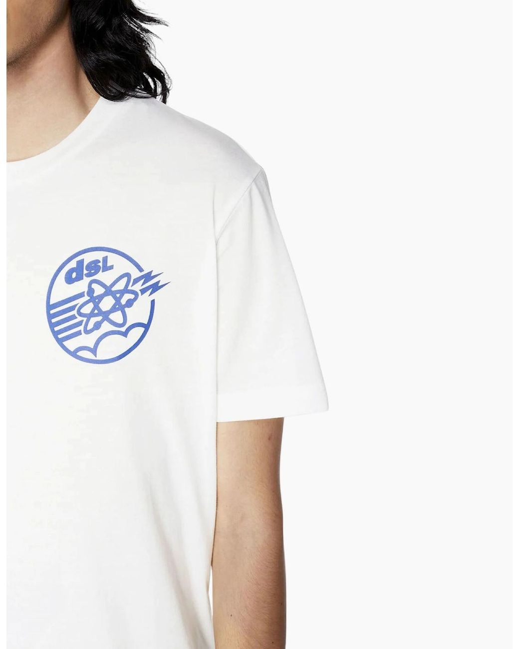 DIESEL White T Diegor E7 T Shirts Short Sleeve Slim Fit Casual Summer Cotton Tee