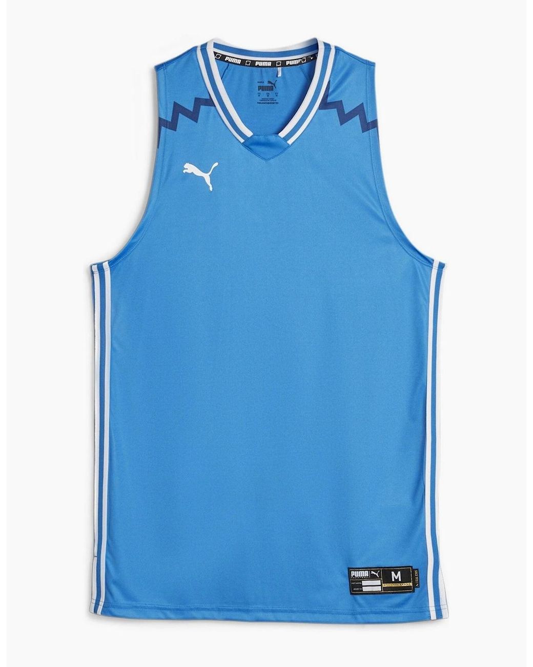 PUMA Blue Hoops Team Game Performance Basketball Jersey for men