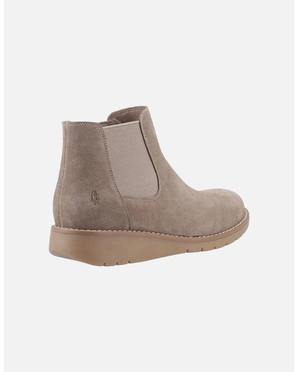 Hush Puppies Natural Leonie Suede Taupe Flat Chelsea Boots