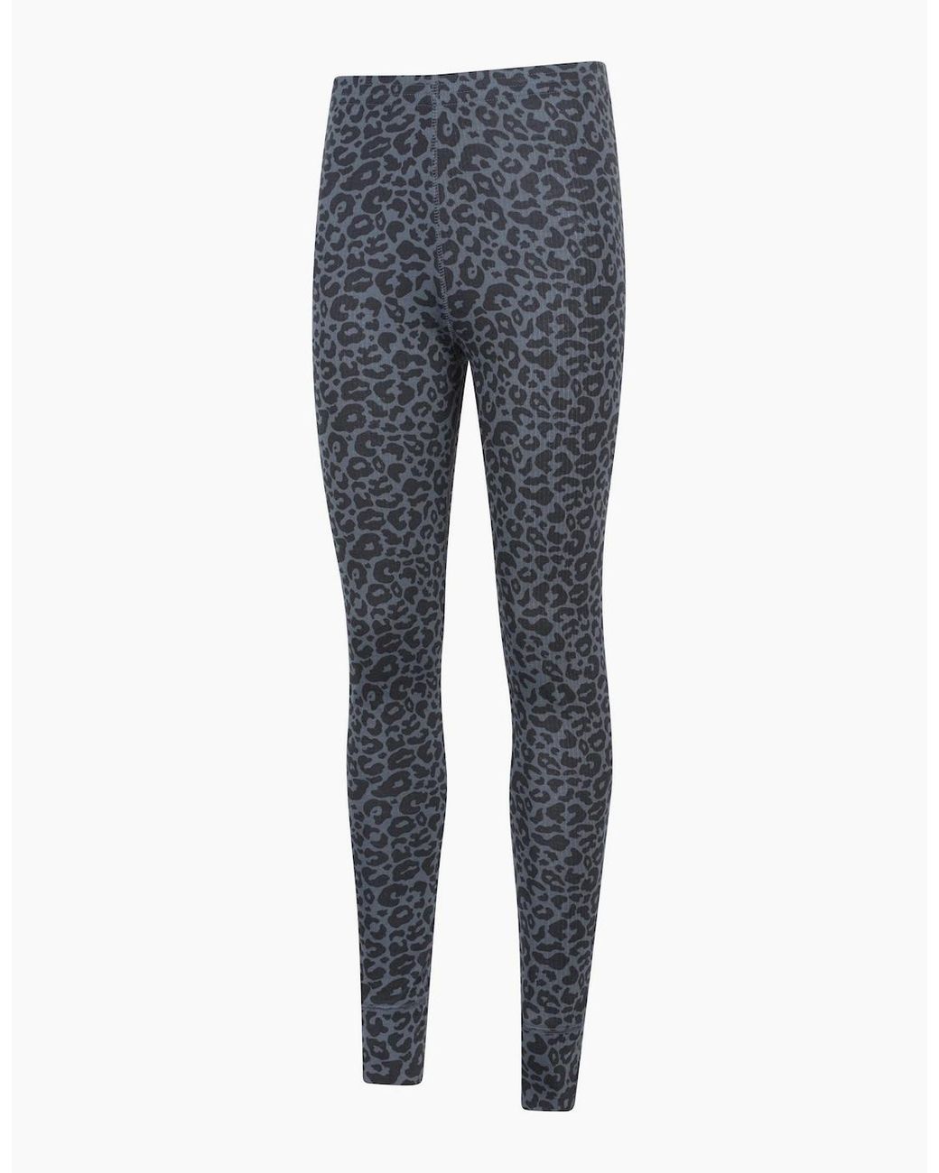 Mountain Warehouse Blue Ladies Talus Leopard Print Thermal Leggings